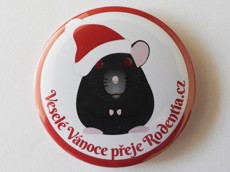 Placka Rodentia: Potkan s vánoční čepičkou